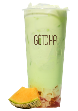 Honeydew Fresh Milk with <br>Strawberry Pearls